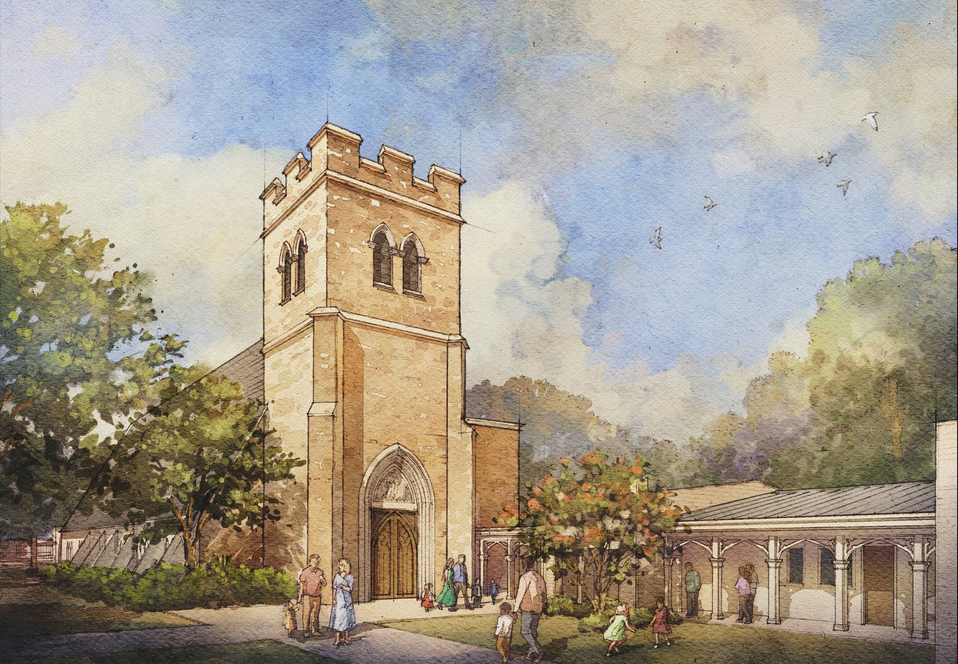 St. Thomas Becket Catholic Church — exterior rendering