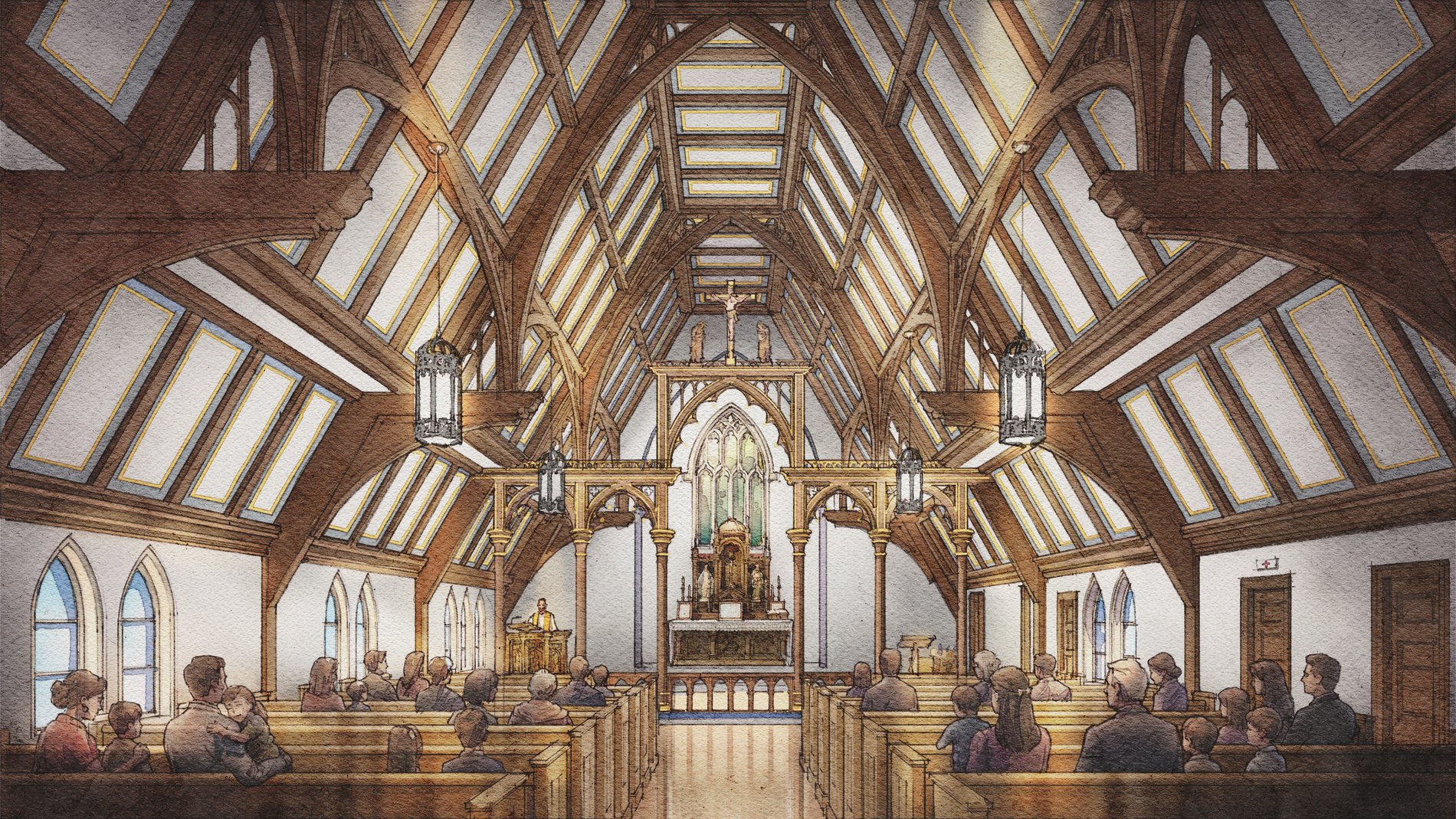 St. Thomas Becket Catholic Church — interior rendering