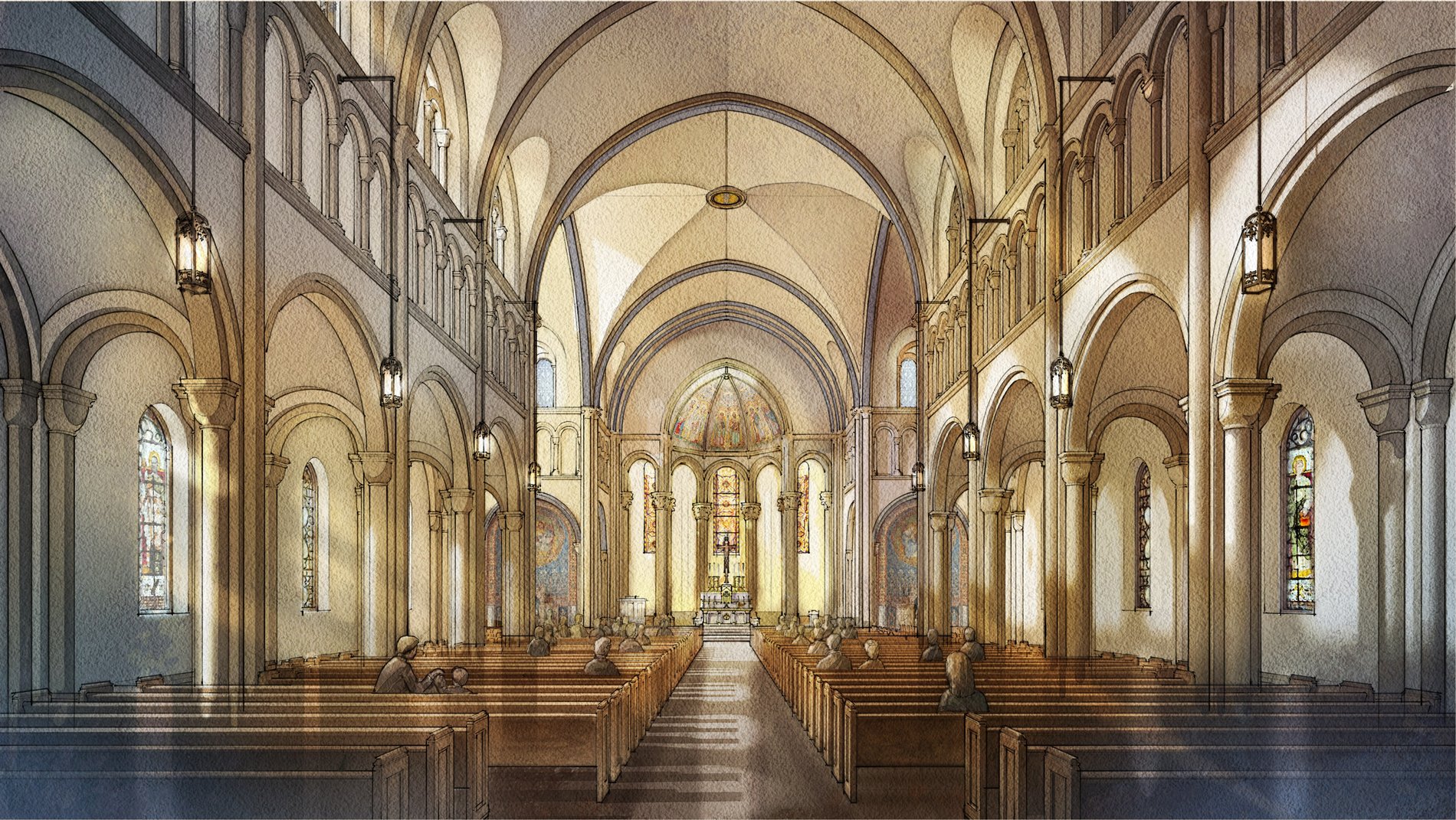 Mother Teresa Catholic Church — interior rendering
